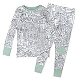 HonestBaby Classics 2-Piece Pajamas Sleepwear PJs 100% Organic Cotton for Baby, Toddler, Kids, Cityscape NY, 4T | Amazon (US)
