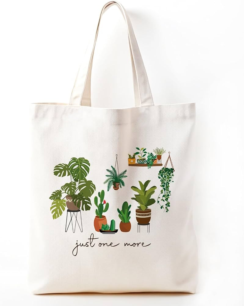 Plant Canvas Tote Bags for Women, Plant Gifts for Plant Lovers, Plant Lady, Plant Mom, Just One M... | Amazon (US)