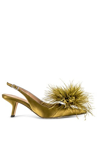 Bianka Feather Sling Back in Olive | Revolve Clothing (Global)