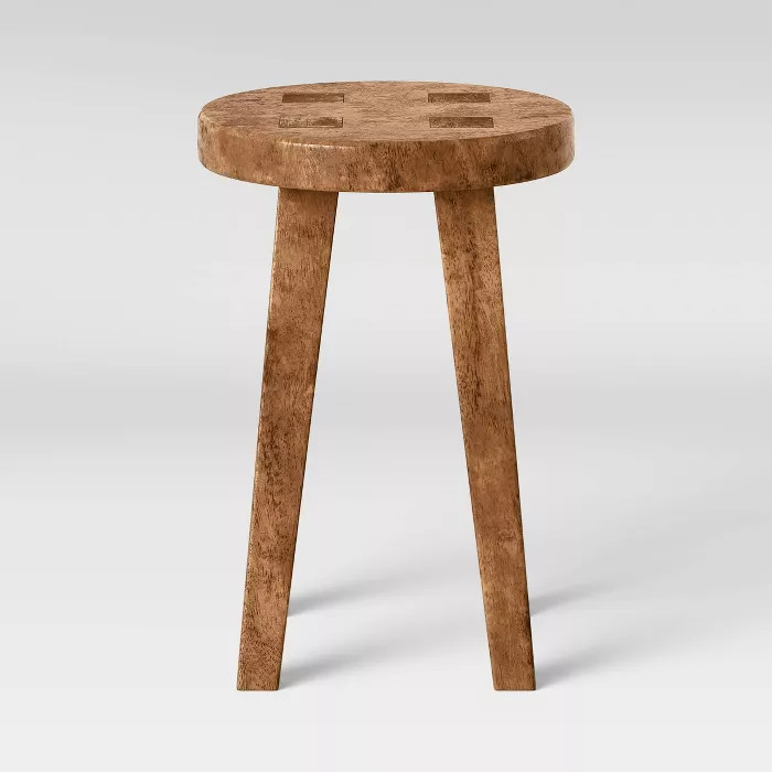 Woodland Tall Carved Wood Table Brown - Threshold™ | Target