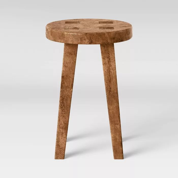 Woodland Carved Wood Accent Table Brown - Threshold™ | Target