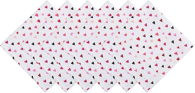 DII Valentine's Day Table Top Collection, Napkin Set, Confetti Hearts, 6 Piece | Amazon (US)