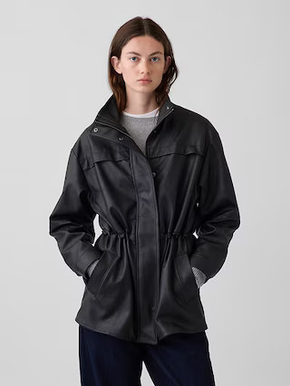 Cinched Vegan Leather Jacket | Gap (US)