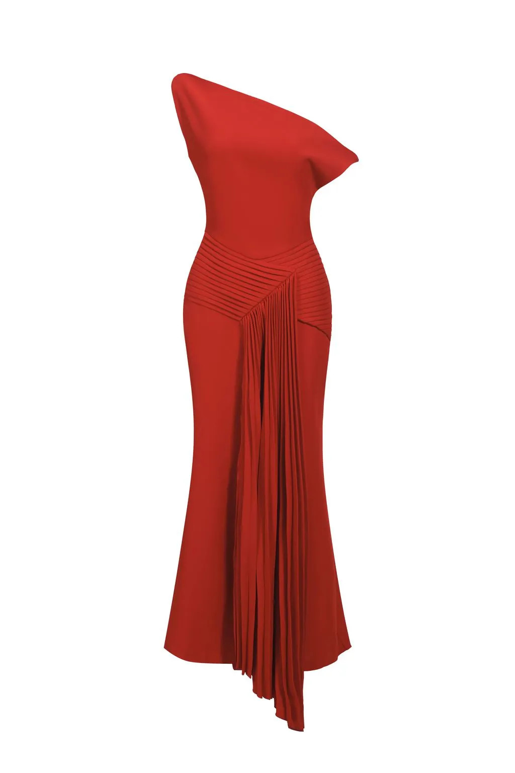 Jillian Oblique Shoulder Sleeveless Folds Midi Dress | Bellabarnett Affiliate Marketing