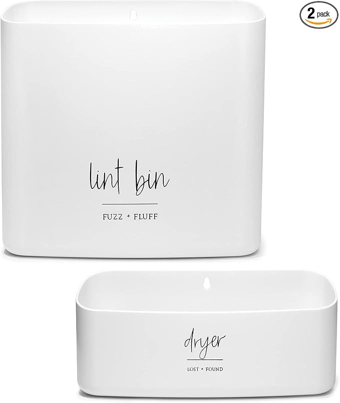 Magnetic Lint Bin for Laundry Room Organization and Storage (2 Piece Set), Waste Holder and Stora... | Amazon (US)