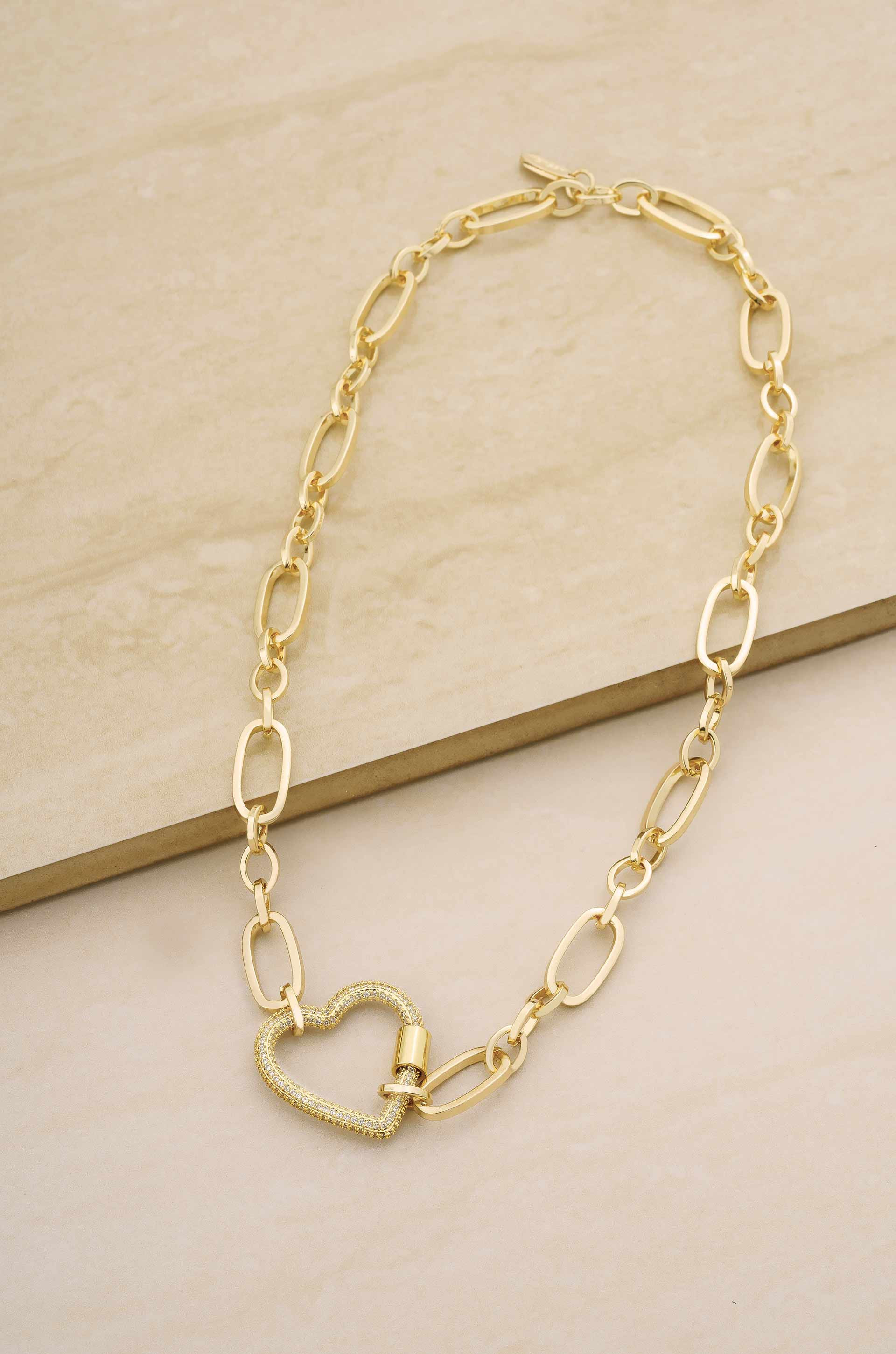 Open Heart Lock 18k Gold Plated Necklace | Ettika