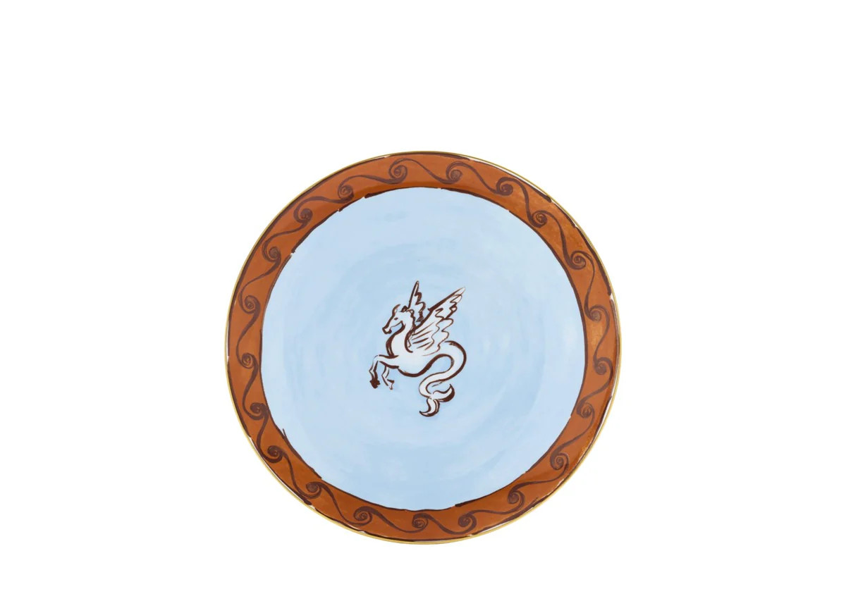 Ill Viaggio Di Nettuno Charger Plate in Brown & Light Blue | Over The Moon