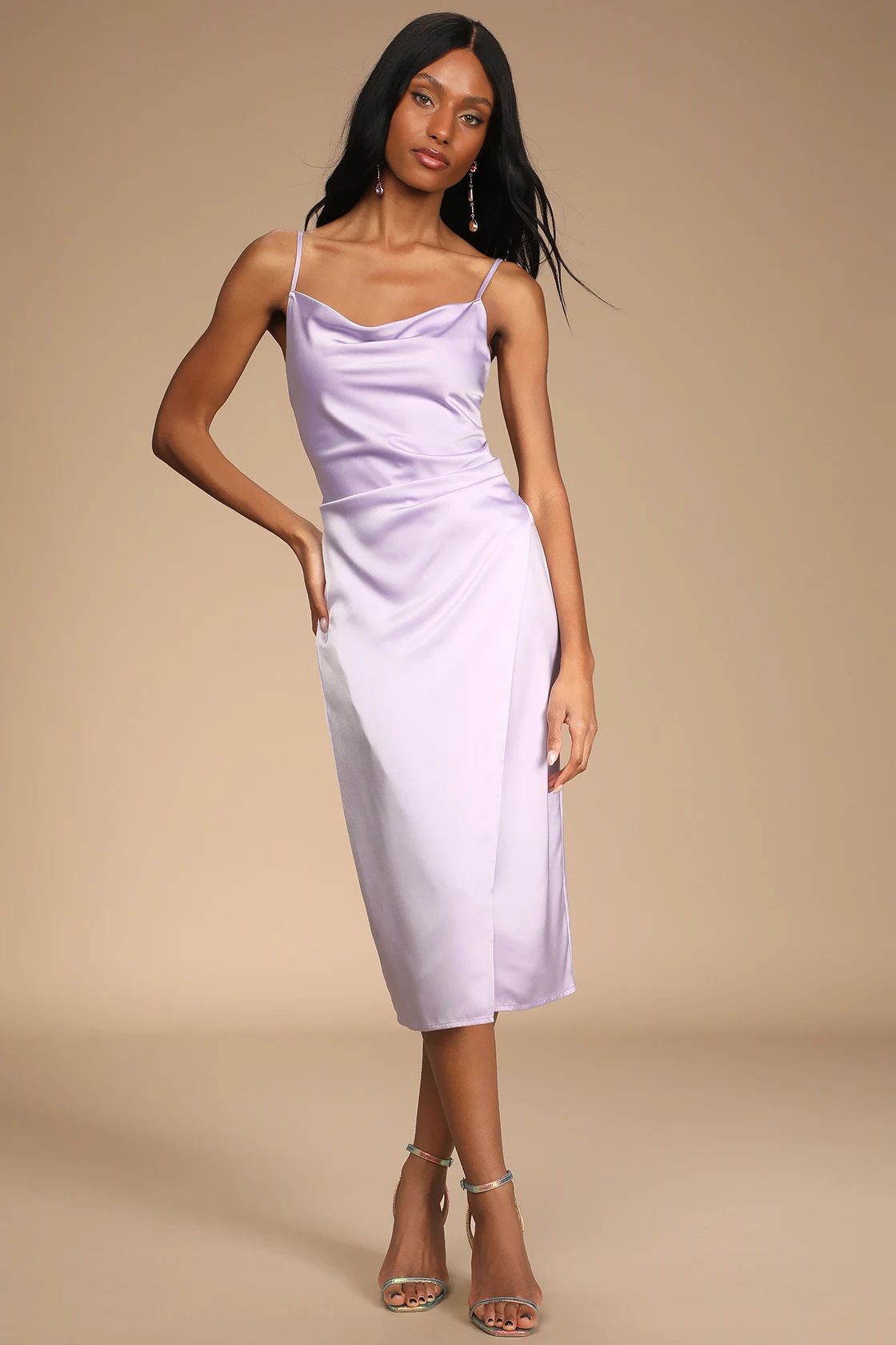 Hollywood Woman Lilac Satin Midi Dress | Lulus (US)