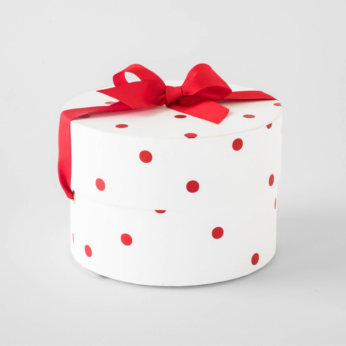 6"x4" Red Polka Dots on White Round Gift Box - Sugar Paper™ + Target | Target