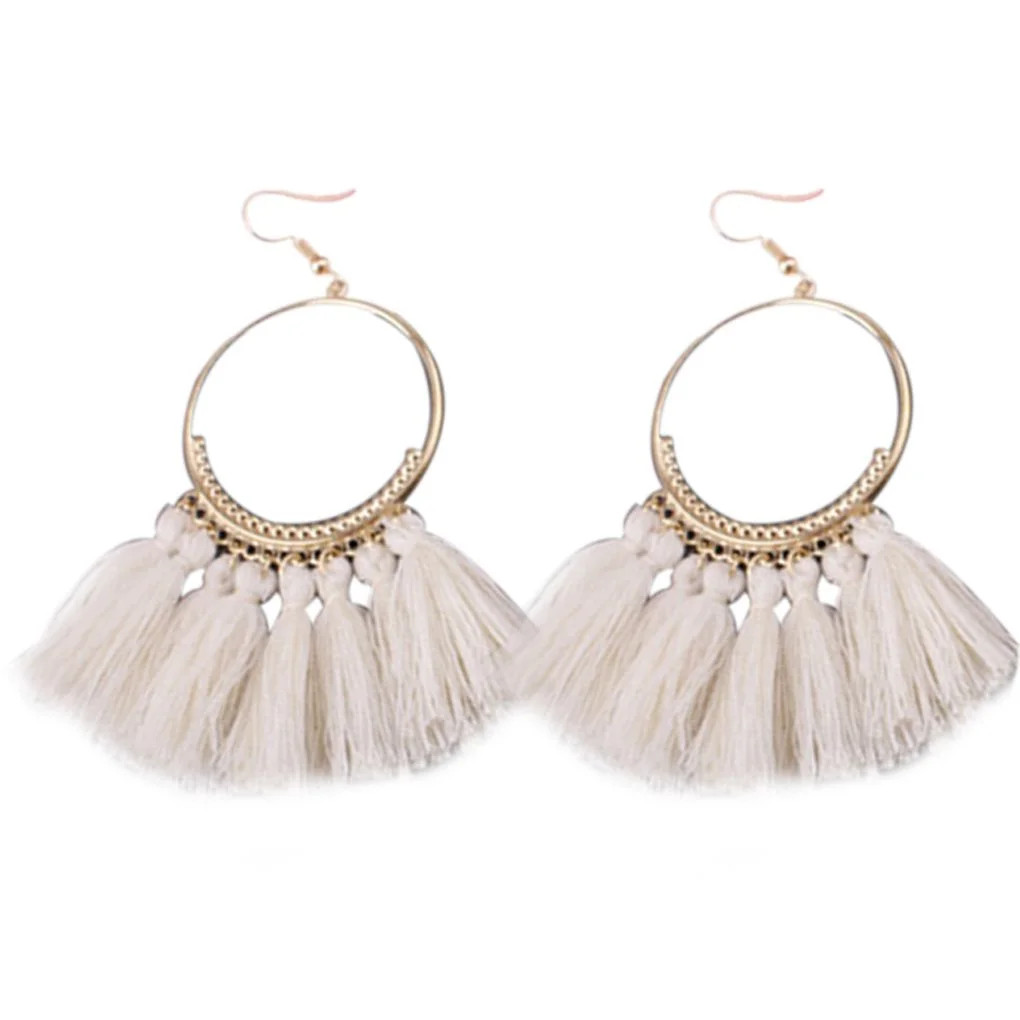 Elenxs - 1 Pair Women Ethnic Bohemia Drop Dangle Long Rope Fringe Earings Girl Tassel Earrings La... | Walmart (US)