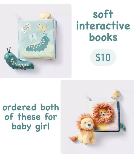 Ordered these soft interactive books from Target for baby girl 👶🏼 

Target finds, baby toys 

#LTKbaby #LTKxTarget