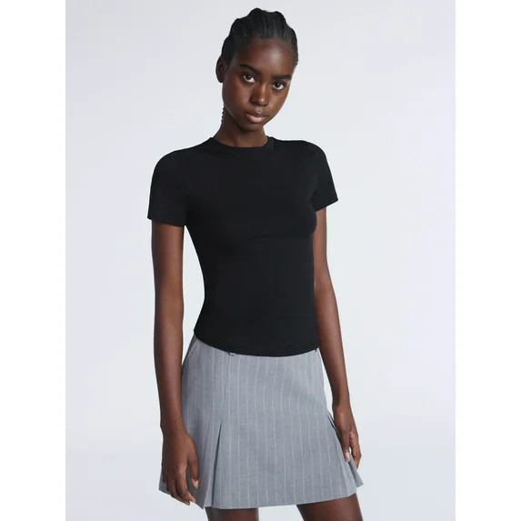 Scoop Women’s and Women’s Plus Stretch Cotton Baby Tee with Short Sleeves, XS-4X - Walmart.co... | Walmart (US)