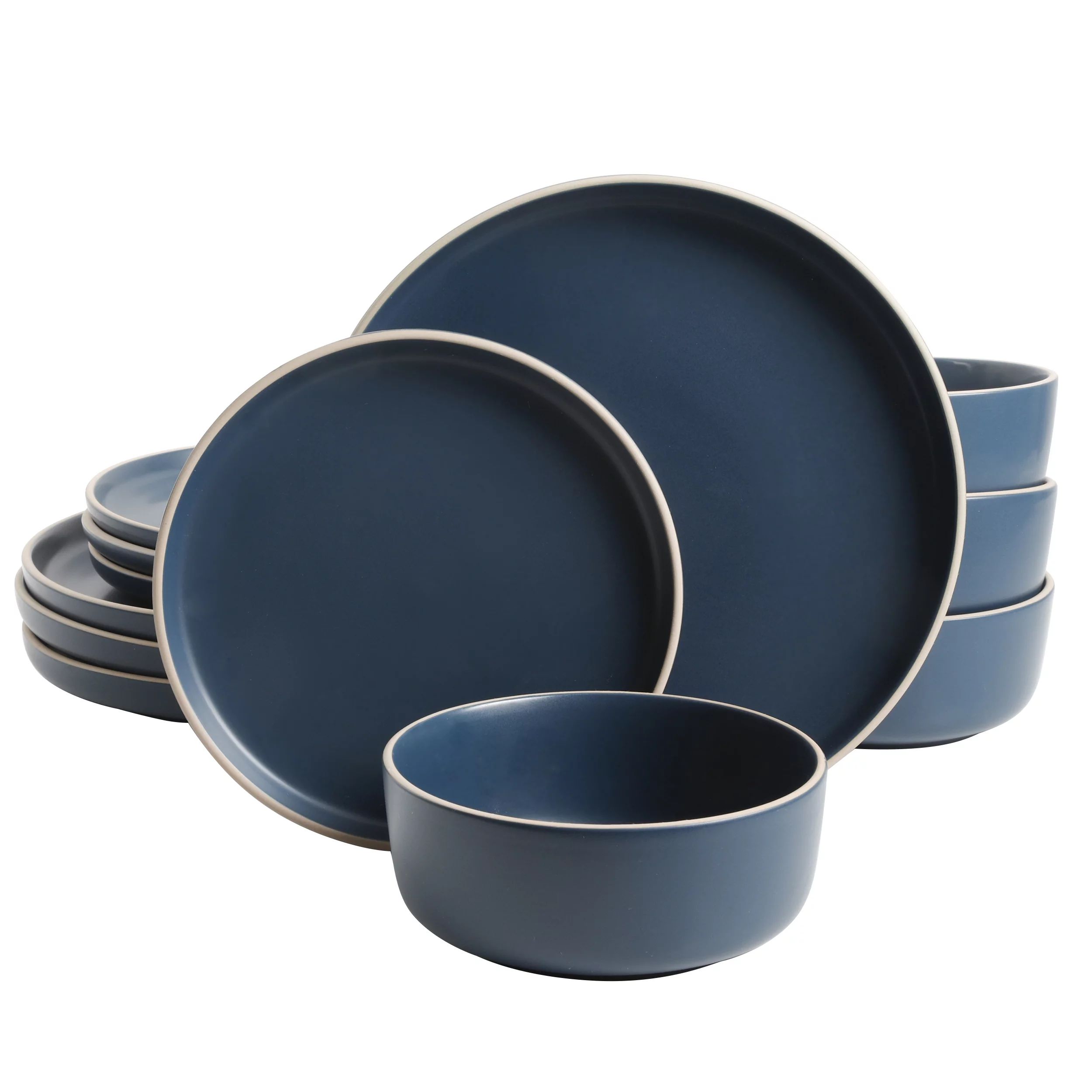 Gibson Home Everyday Essential Cobalt Dinnerware Set, 12-Piece Set | Walmart (US)