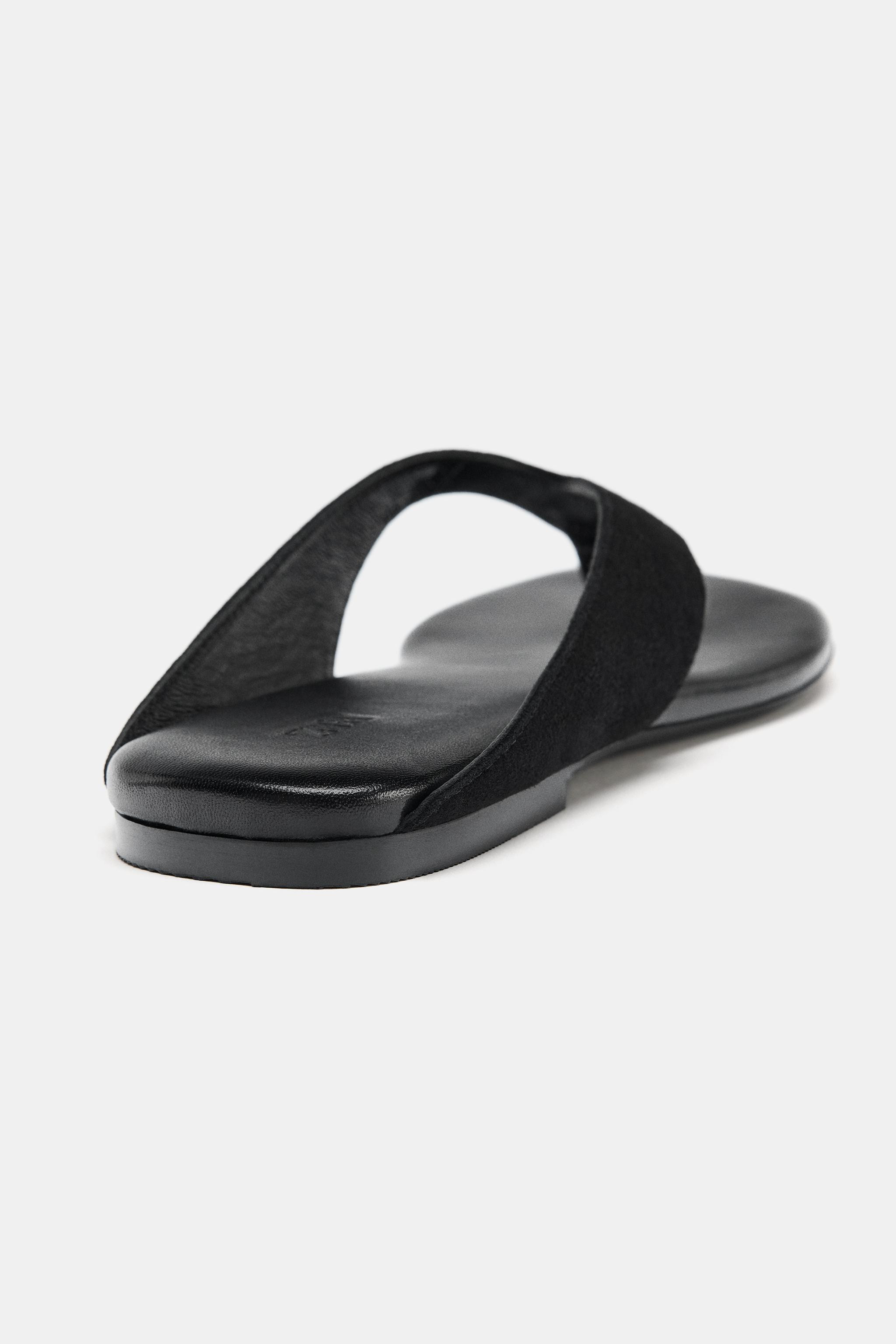 FLAT LEATHER SANDALS | Zara US