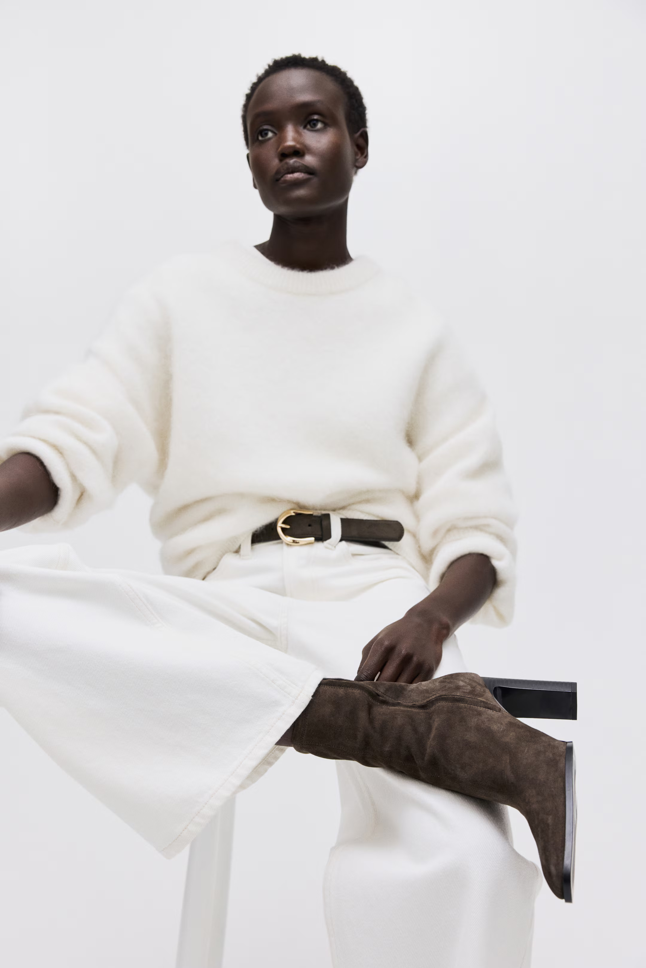 Heeled suede sock boots | H&M (UK, MY, IN, SG, PH, TW, HK)