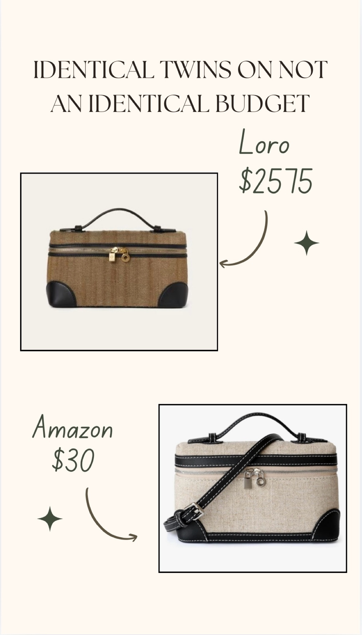 Um?!?! An over $2500 difference?!?! I love my little bag for $30. It’s one of my best Amazon purchases of the last year!

#LTKFindsUnder50 #LTKOver40 #LTKSaleAlert