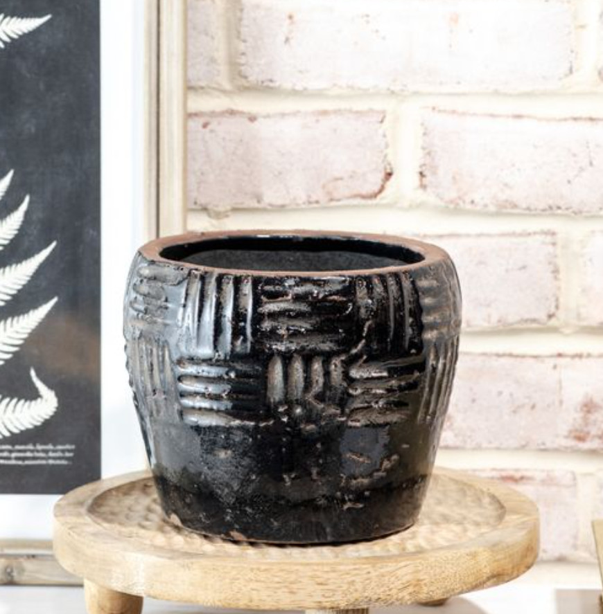 Black Terracotta Planter | 5.3" | Fiddle & Fig