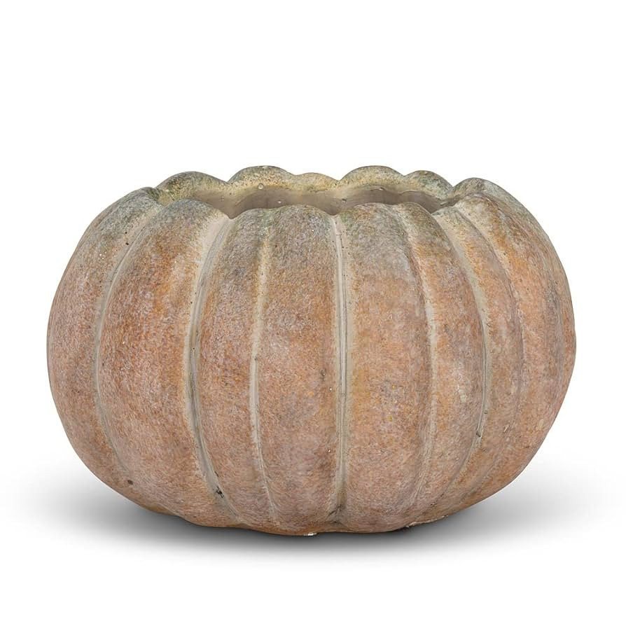 Abbott Collection Low Cement Pumpkin Indoor and Outdoor Planter Pot (4" H, 4.5" Opening) | Amazon (US)