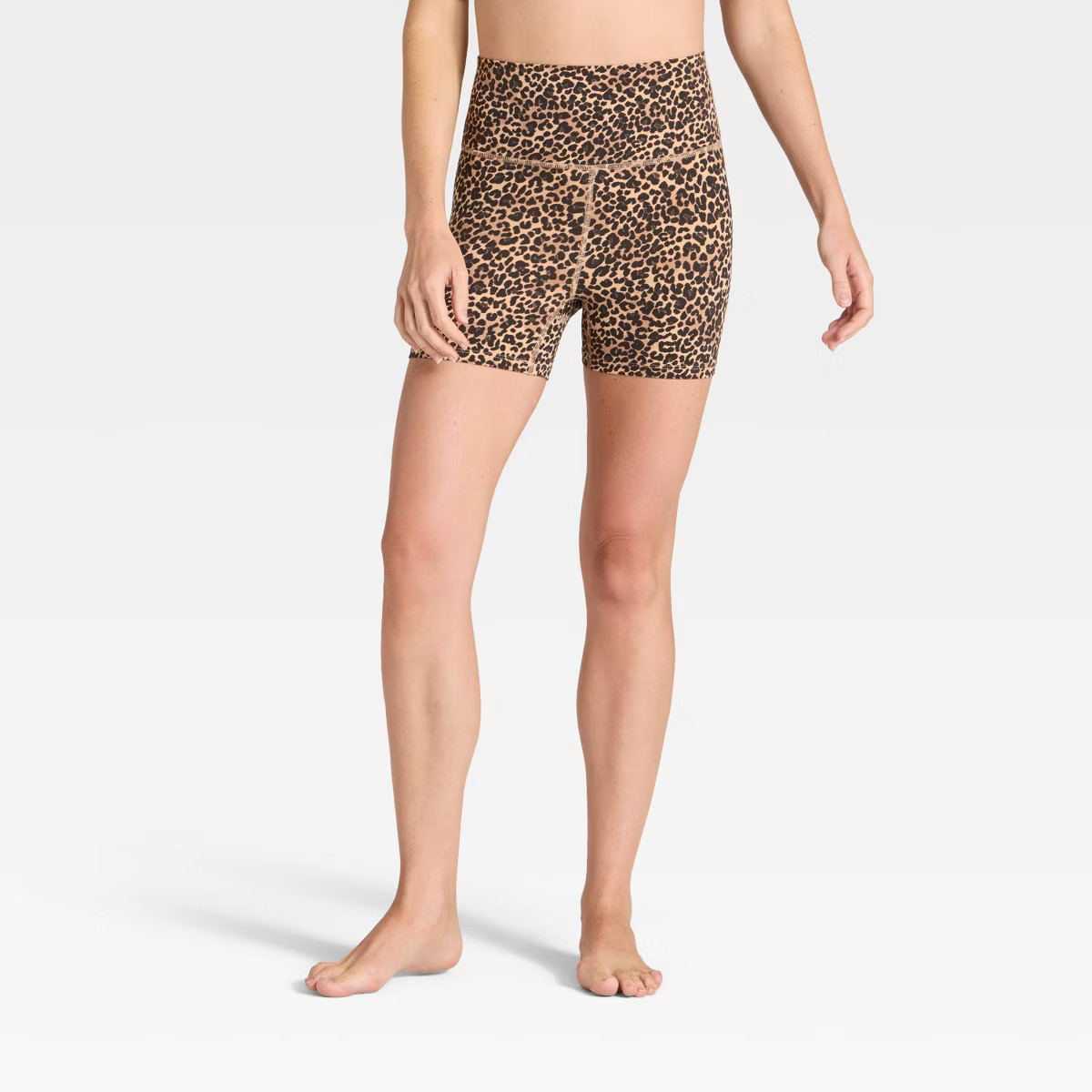 Women's Everyday Soft Ultra High-Rise Bike Shorts 4" - All In Motion™ Brown Leopard PrintS | Target