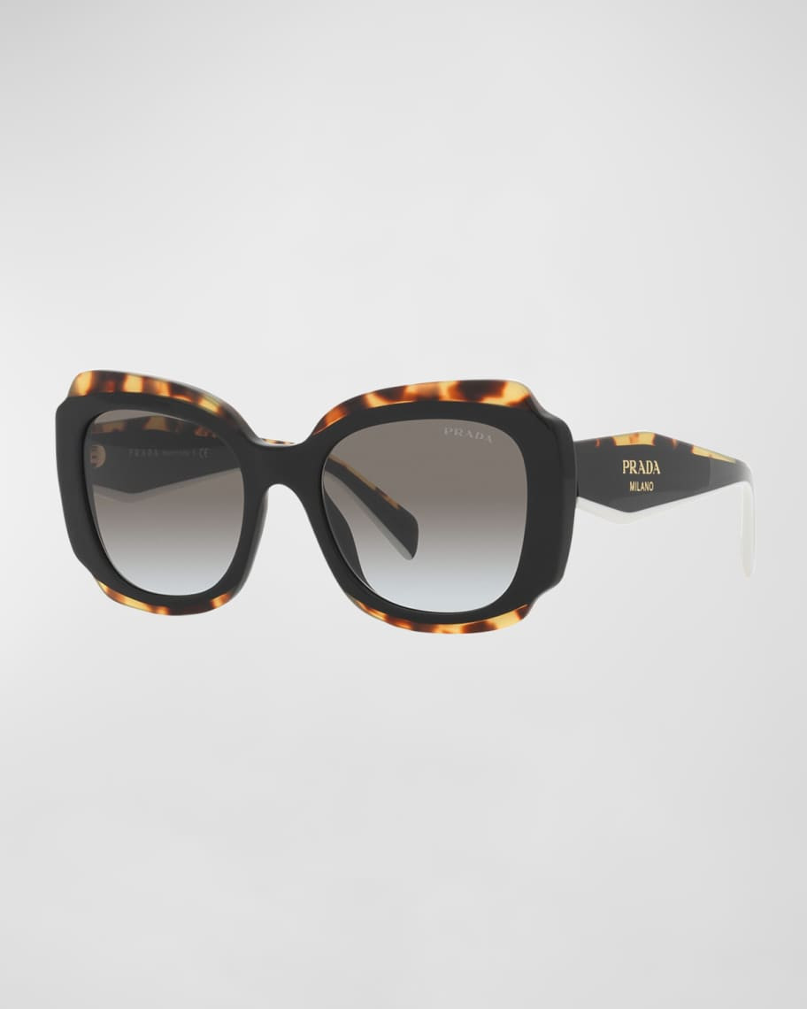Prada Bicolor Square Acetate Sunglasses | Neiman Marcus