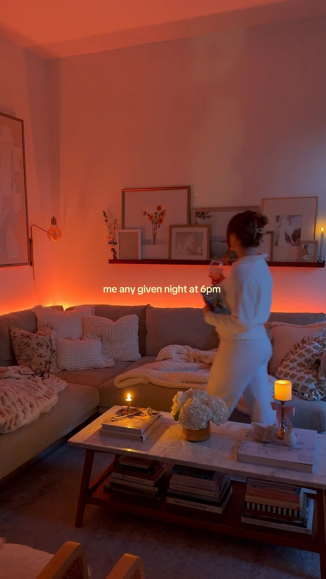 cozy night at home ✨🌙💫 
made beautiful with ambient lighting, good books, & the comfiest vibes.
.
cozy vibes, cozy home inspo, home inspo

#LTKdayinmylife #LTKHome #LTKselfcare