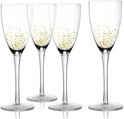 Fitz and Floyd Luster Set of 4 Lead-free Stemless Wine Goblets Glasses, 3x7.5, Gold | Amazon (US)