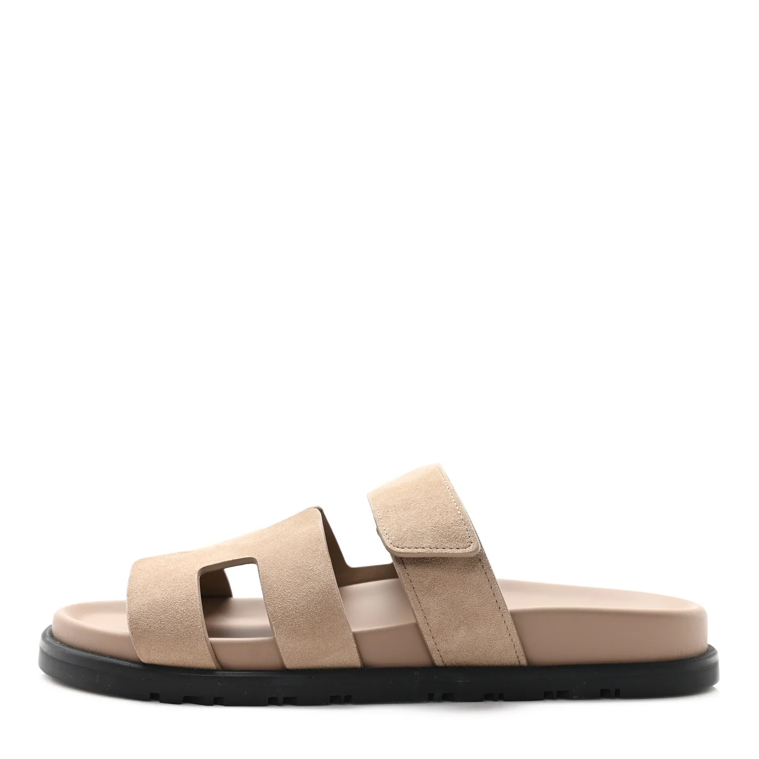 Suede Goatskin Womens Chypre Sandals 37.5 Beige Sable | FASHIONPHILE (US)
