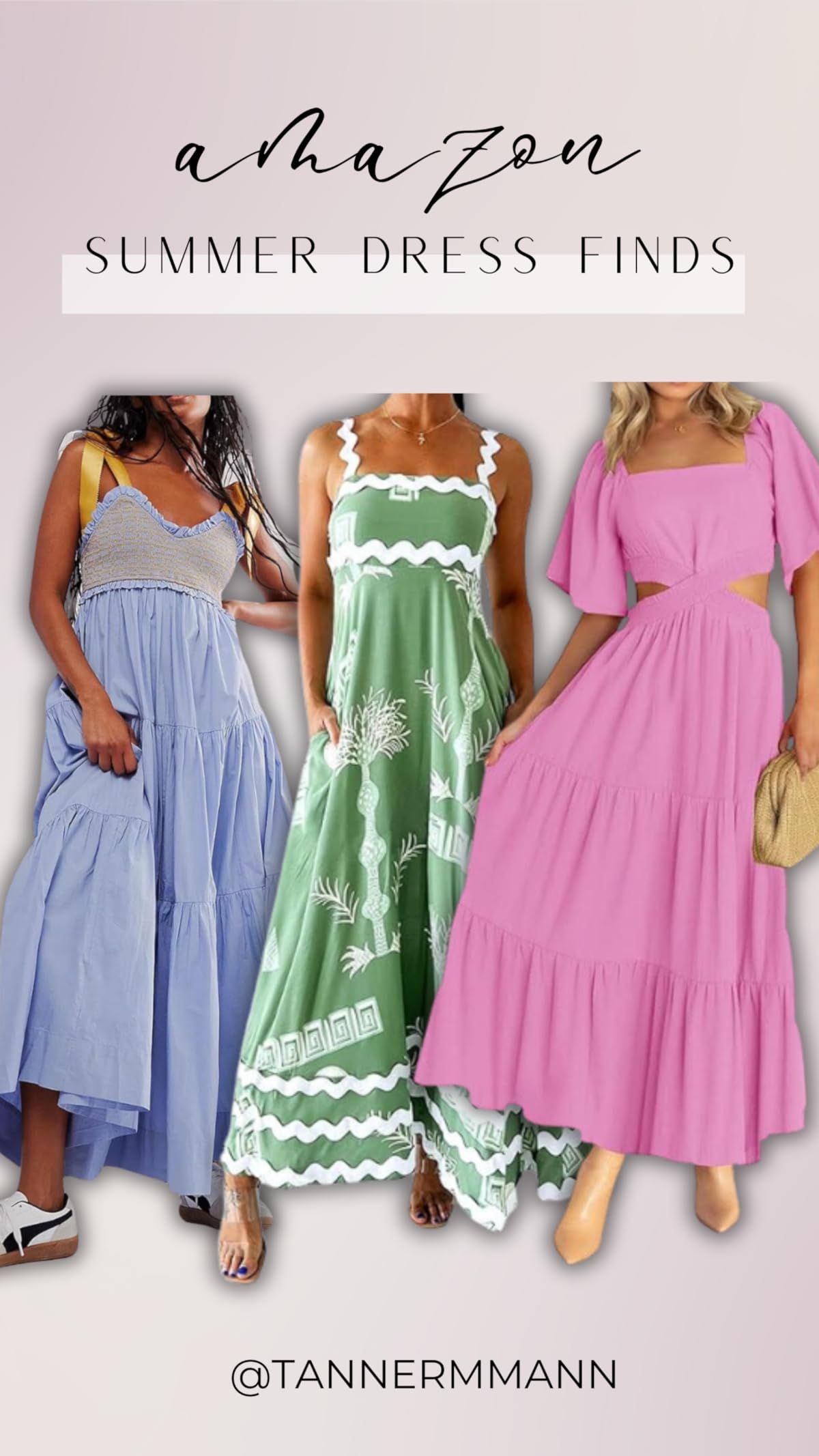Women Summer Dresses Flowy Smocked Maxi Dress Sleeveless Tie Shoulder Boho Dresses Y2K Floral Beach Sundresses | Amazon (US)