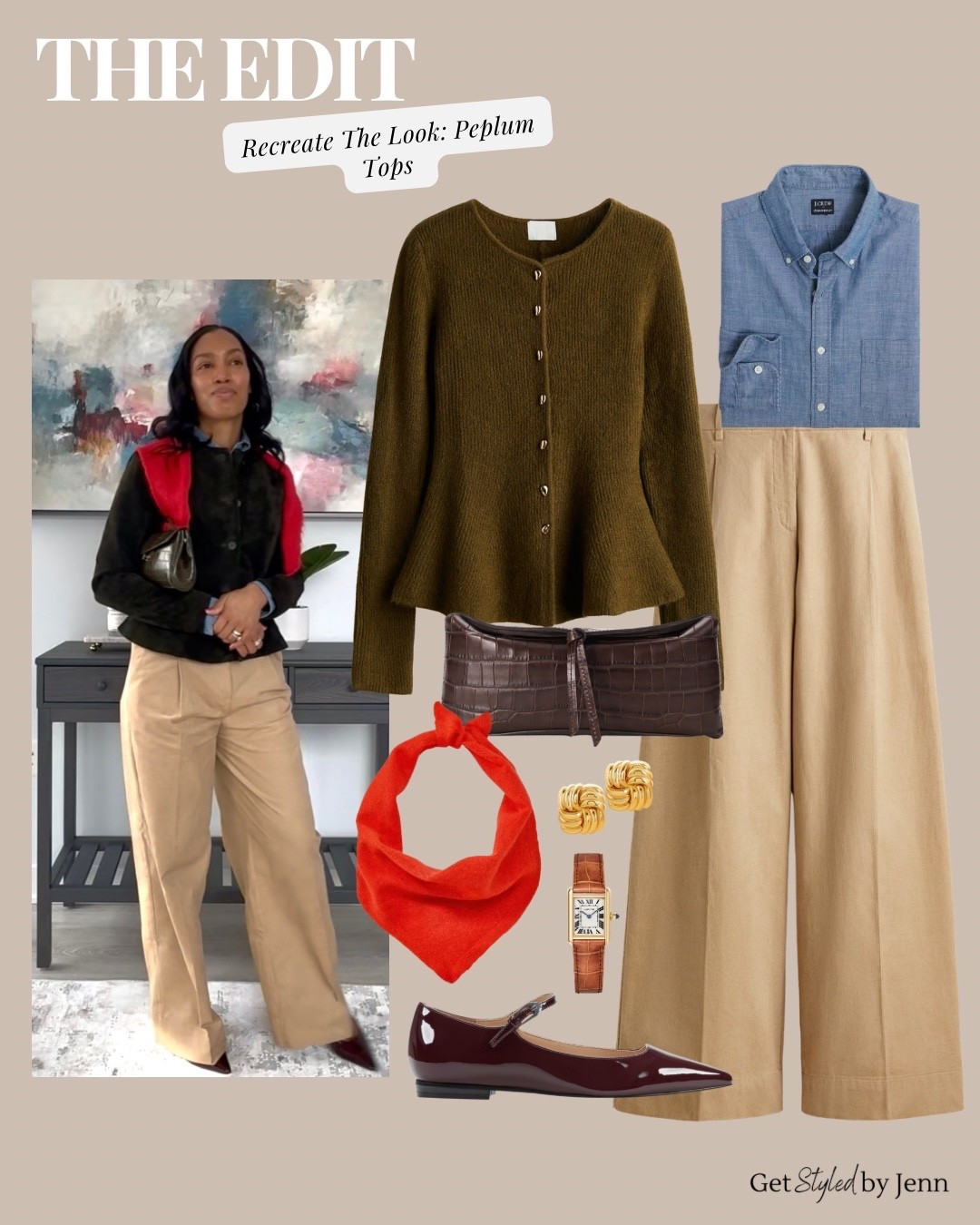 Peplum works best when everything else is relaxed.

This is how I think about peplum now:
• balance volume with clean lines
• use the piece as the focal point of the outfit

Styling note I always get questions about:
I usually buy men’s chambray shirts because I prefer the fit and the wash. They’re less stiff, the color feels more lived-in, and they layer better under knits like this.

Everything here is linked if you want to recreate the look or build this into your capsule.


#LTKFindsUnder100 #LTKWorkwear #LTKSaleAlert