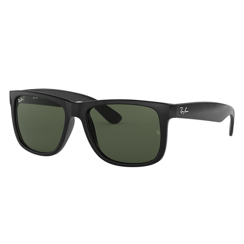 Ray-Ban Justin Classic Low Bridge Fit Black, Green Lenses - RB4165F | Ray-Ban (US)