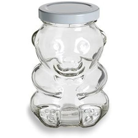Vallary 8 oz Glass Bear Honey Jar with Gold Lid & Wooden Dipper – Reusable Bear-Shaped Jar for ... | Amazon (US)