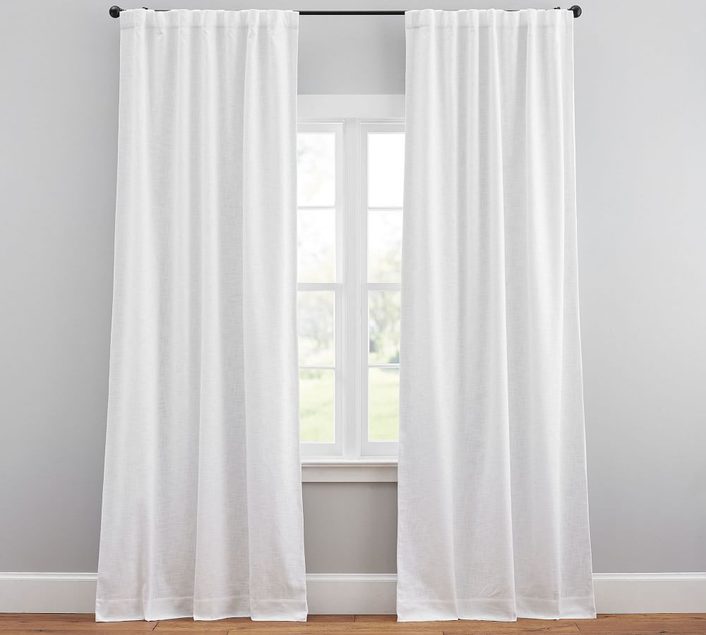 Seaton Textured Cotton Blackout Curtain | Pottery Barn (US)