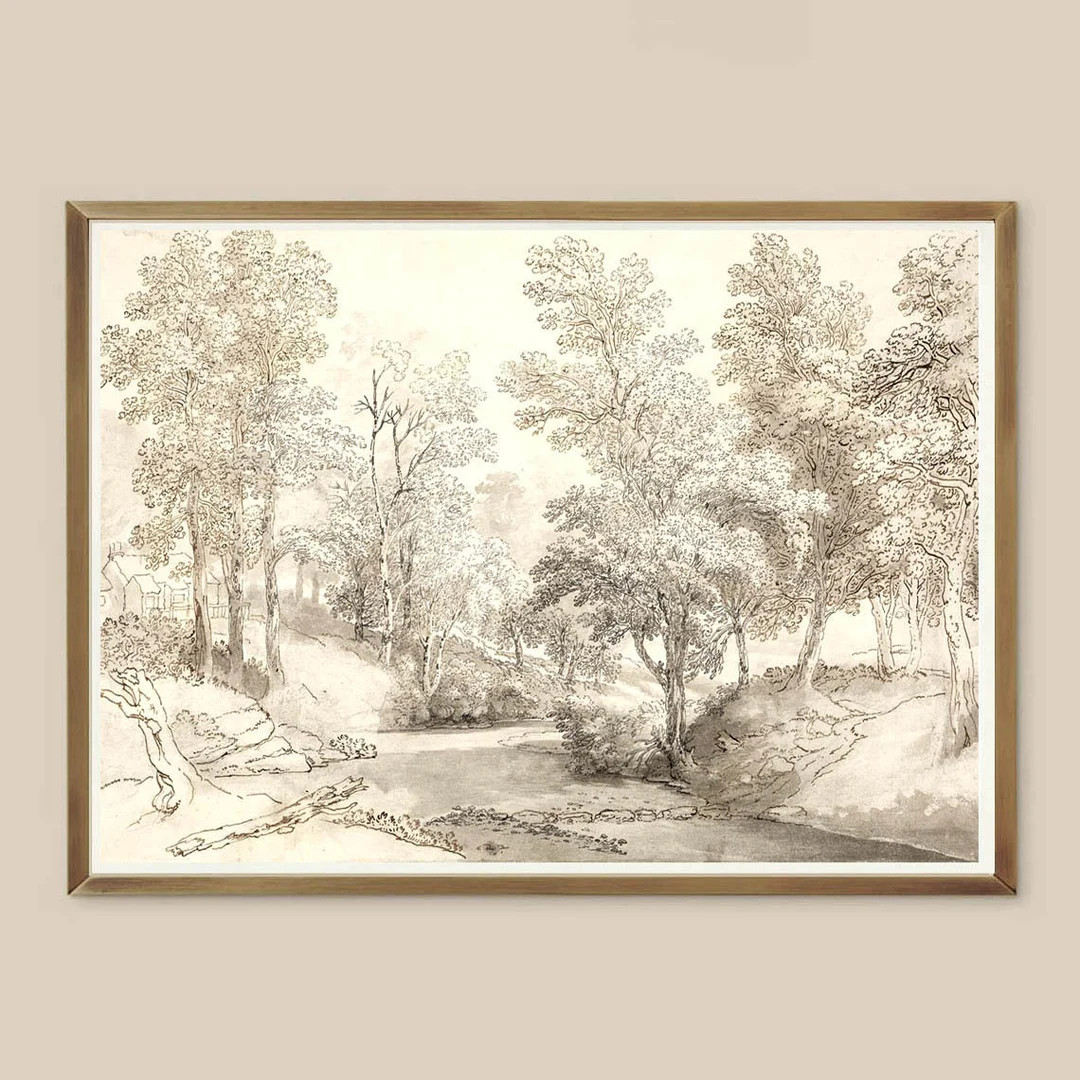 Pencil Sketch Landscape Art Print Home Decor Landscape - Etsy | Etsy (US)