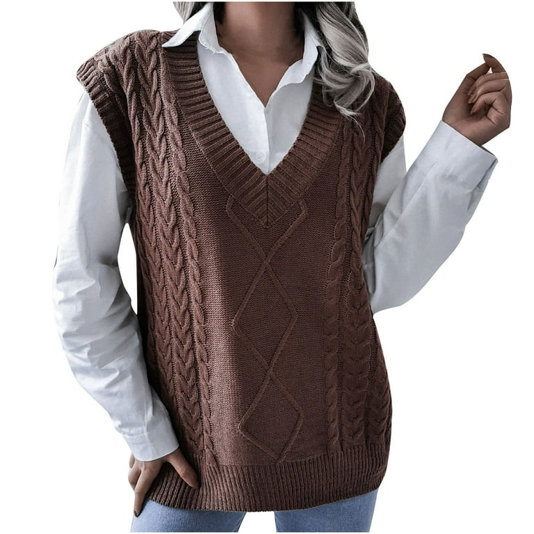Aloohaidyvio Terra and Sky Sweaters for Women,Fashion Women Casual V-Neck Hollow Knitted Vest Swe... | Walmart (US)