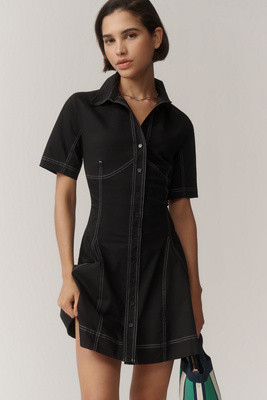 Exquise Contrast Stitch Mini Dress | Anthropologie (US)