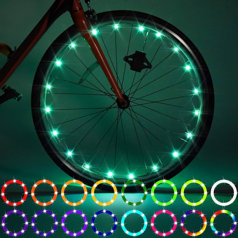 Waybelive 2 Pack LED Bike Wheel Light, Remote Control Bicycle Tire LED Light, Wheelchair Light, 1... | Amazon (US)