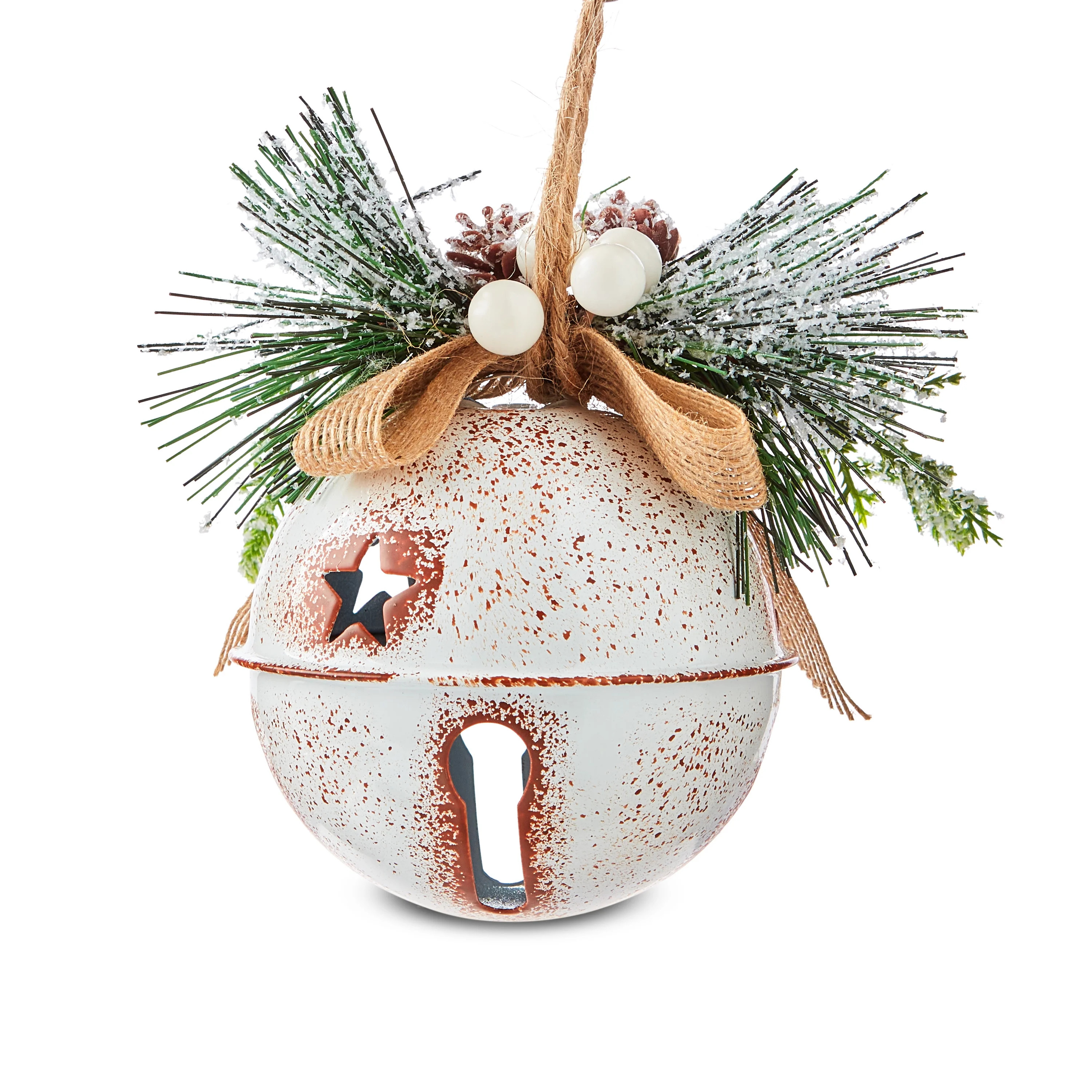 Round Bell Christmas Ornament with Greenery, Multicolor, by Holiday Time - Walmart.com | Walmart (US)