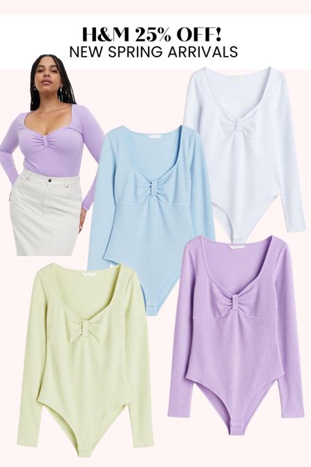 Spring bodysuits 
Perfect to wear with jeans and shorts
Pastel 


#LTKunder50 #LTKstyletip #LTKFind