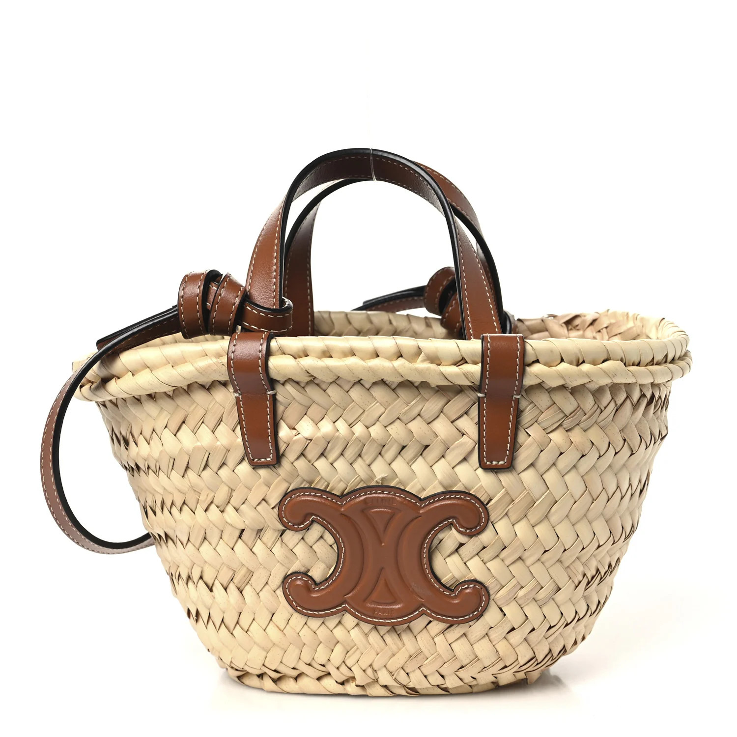 Palm Leaves Calfskin Classic Triomphe Nano Panier Tan | FASHIONPHILE (US)