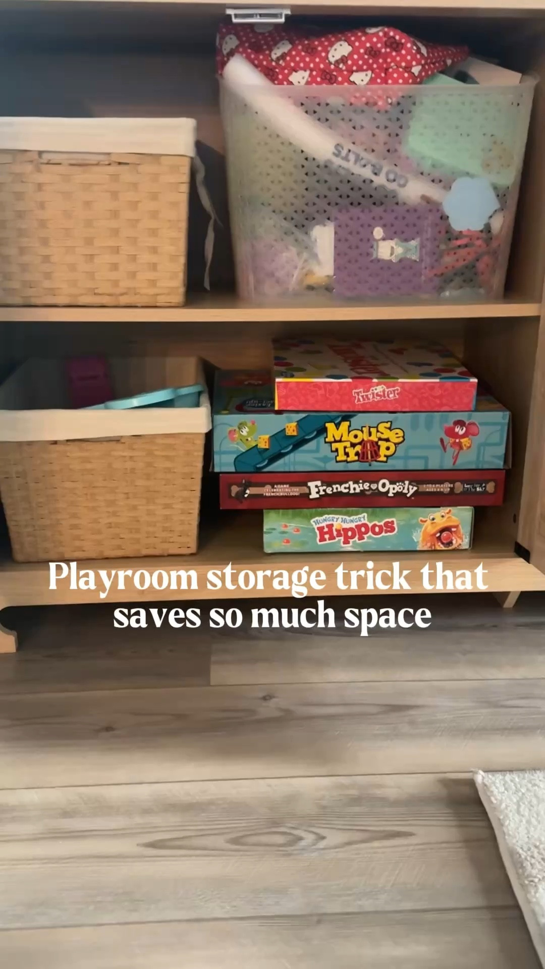 Playroom storage trick that saves so much space.

Game boxes take up a lot of room, so I started putting puzzles, Legos, cards, and games into zipper storage bags instead.

The same cabinet that used to hold 4 boxes now fits 15 games in one basket, and it’s way easier for kids to grab what they want and clean up.

Zipper bags and bins and my playroom cabinets are linked if you’re looking for them.

#LTKKids #LTKHome