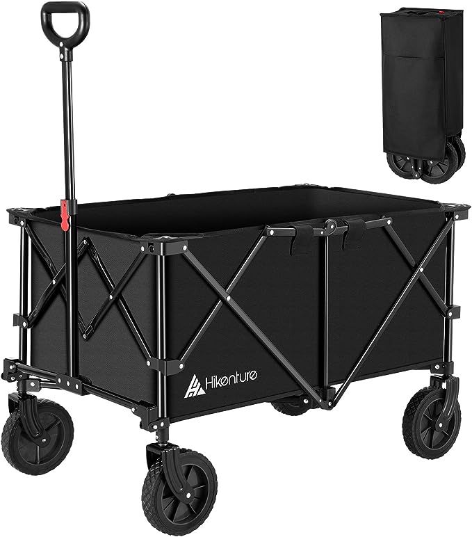 Hikenture Folding Wagon Cart, Portable Large Capacity Beach Wagon, Heavy Duty Utility Collapsible Wa | Amazon (US)