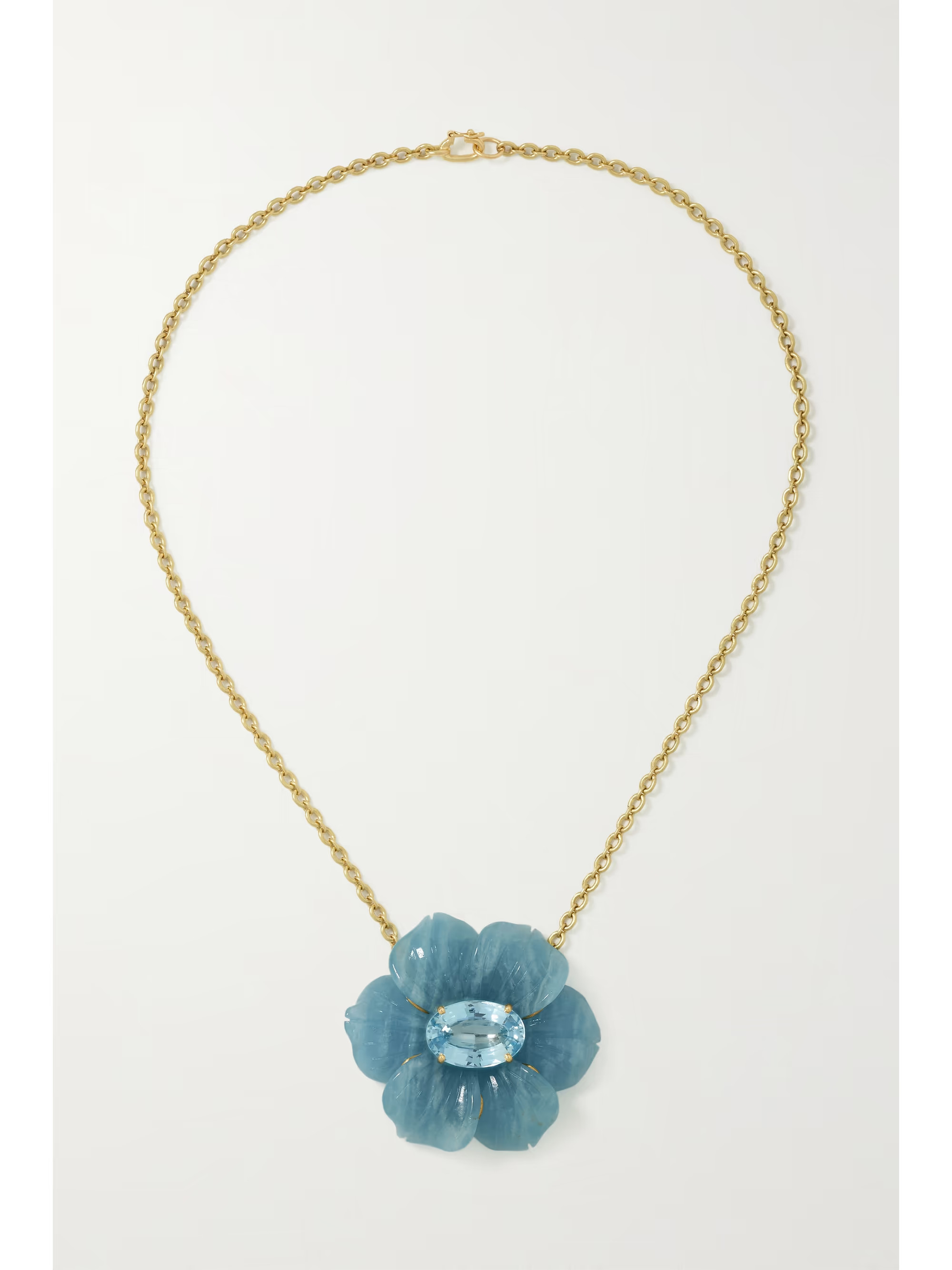 Tropical Flower 18-karat gold aquamarine necklace | NET-A-PORTER (US)