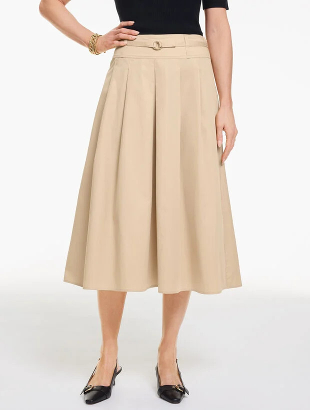 Fit & Flare Twill Skirt | Talbots