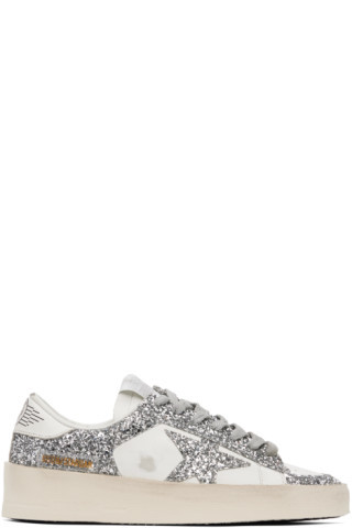 Golden Goose - Silver & White Stardan Sneakers | SSENSE