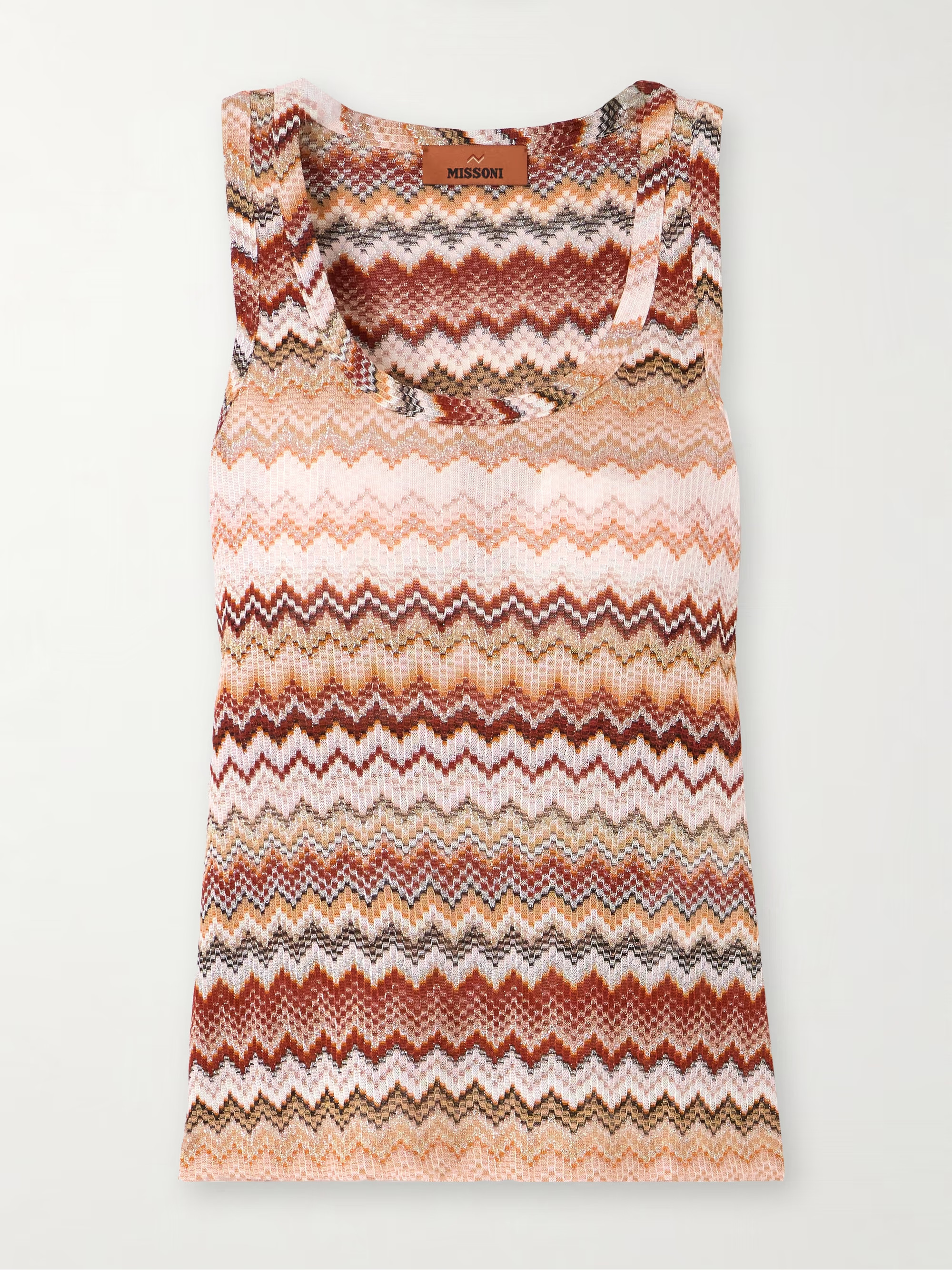 Striped metallic crochet-knit tank | NET-A-PORTER (US)