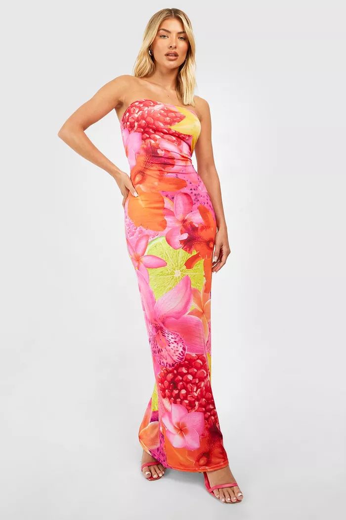 Fruit Print Bandeau Maxi Dress | Boohoo.com (US & CA)