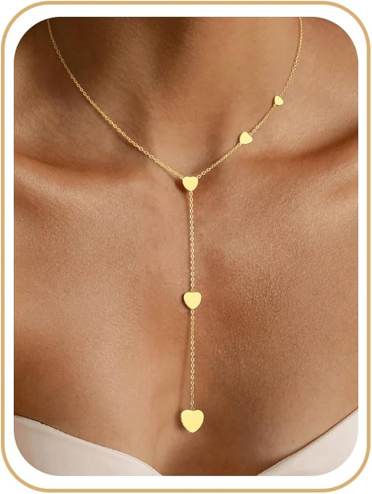 CHESKY Lariat Gold Necklace for Women, Dainty Long Necklace 14k Gold Plated Y-Shaped Pendant Neck... | Amazon (US)