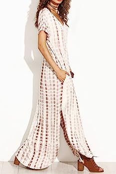 Women Beach Dress Tie Dye Short Sleeve Summer Casual Maxi Dresses | Amazon (CA)