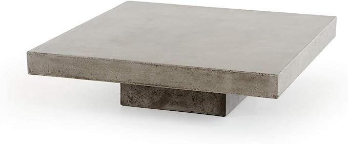 HomeRoots 12" Concrete Coffee Table | Amazon (US)