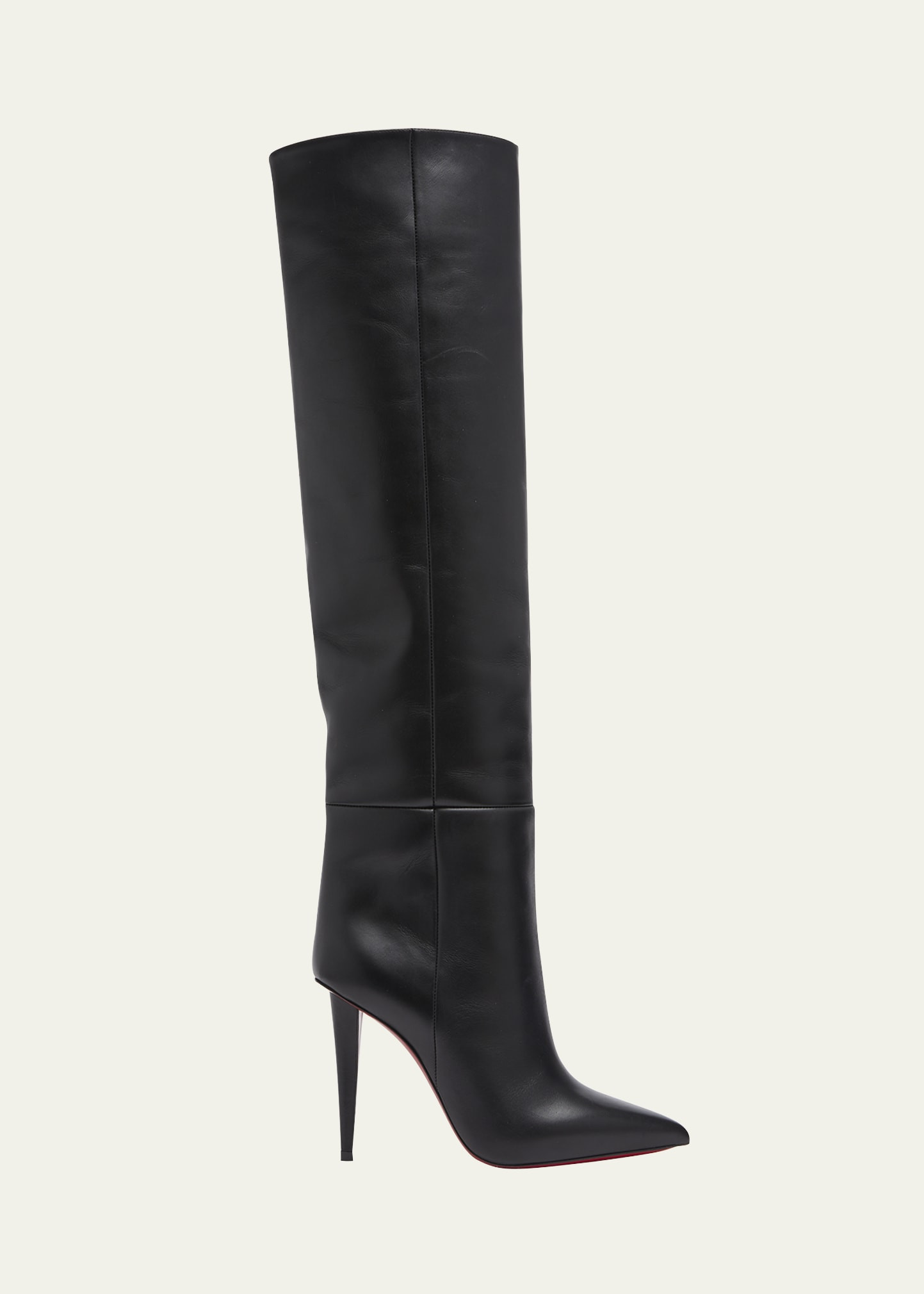 Christian Louboutin Astrilarge Botta Red Sole Two-Tone Leather Knee-High Boots | Bergdorf Goodman